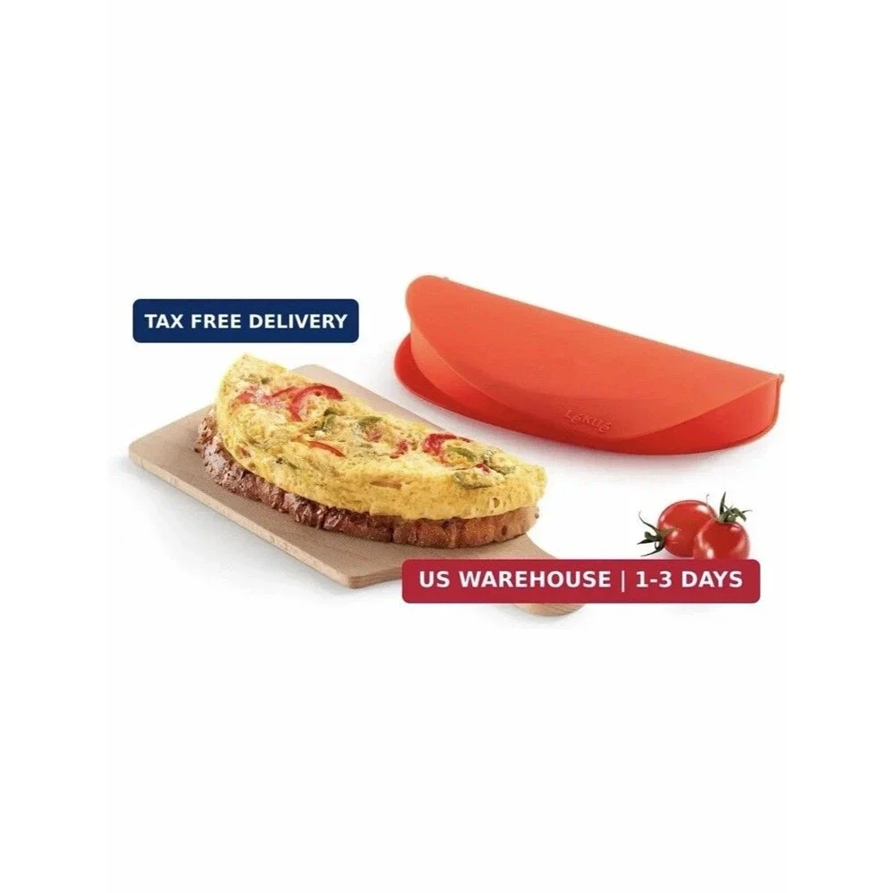 Lékué Microwave Omelette Maker Red 100% Platinum Silicone Easy Steam Egg
